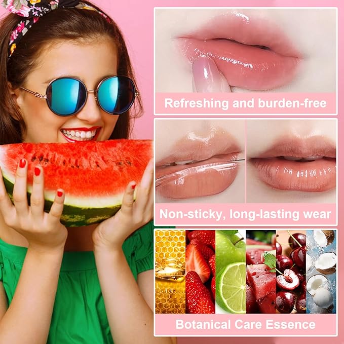 6 PCS Bee Lip Balm Honey Pot, Propolis Lip Mask Overnight, Moisturizing Hydrating Lip Sleeping Mask Prevention Dry and Cracked, Reduce Lip Lines (Strawberry&Watermelon&Honey&Cherry&Coconut&Apple Lime)