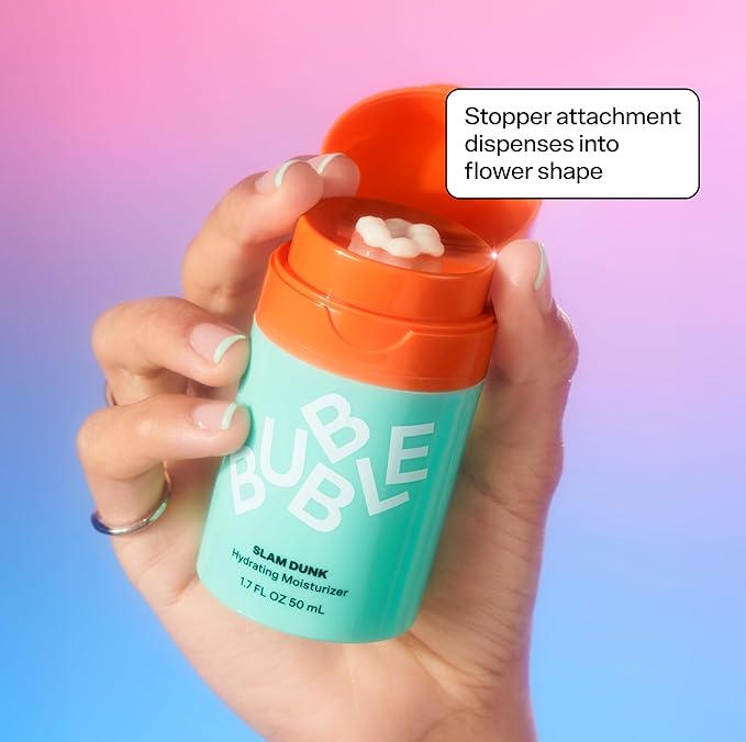 Bubble Skincare Slam Dunk Hydrating Face Moisturizer - Lightweight Face Lotion With Vitamin E + Aloe Vera - Daily Facial Moisturizer for Normal + Dry Skin - Skin Care with Blue Light Protection (50ml)