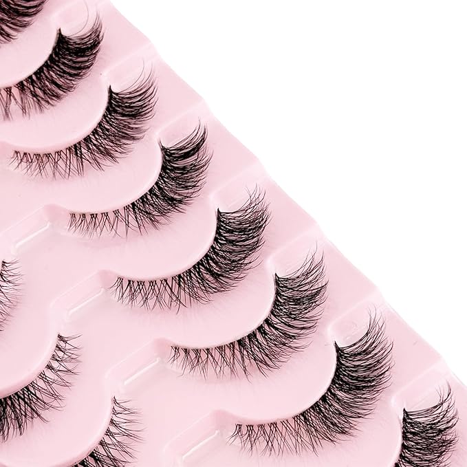 Cat Eye Lashes Yasnai Wispy False Eyelashes 3D Mink Lashes Volume Lashes Fake Eyelashes Natural Look Fox Lashes 8 Pairs Pack