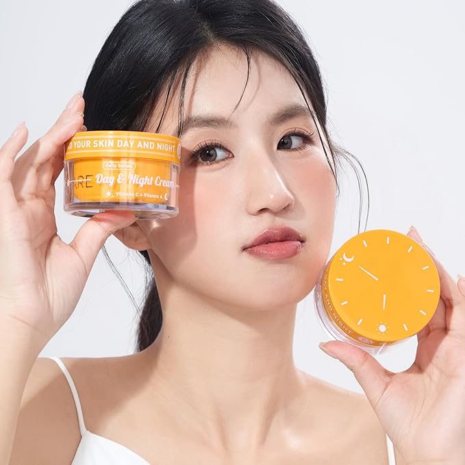 Day/Night Cream Set, Anti-Wrinkle Hydrating Day Gel with Vitamin C, Firming Renewal Night Cream with Vitamin A, 2-in-1 Anti-Aging Duo for All Skin Types, 2 * 1.7 Fl Oz