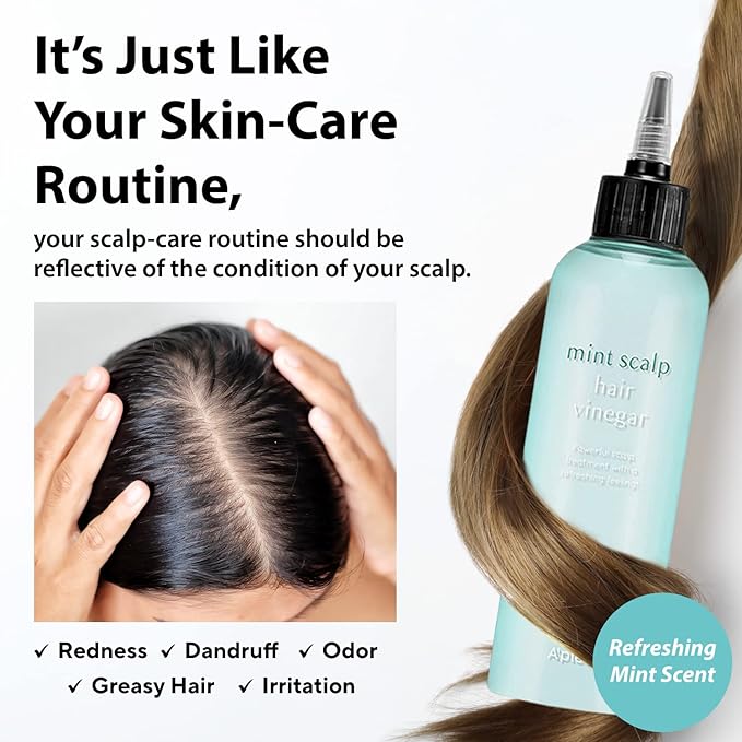 A'PIEU Mint Hair Vinegar Rinse 6.76 fl oz - Advanced Scalp Treatment for Oil Control, Korean Hair Care, Hydrating & pH Balancing, Clarifies & Refreshes