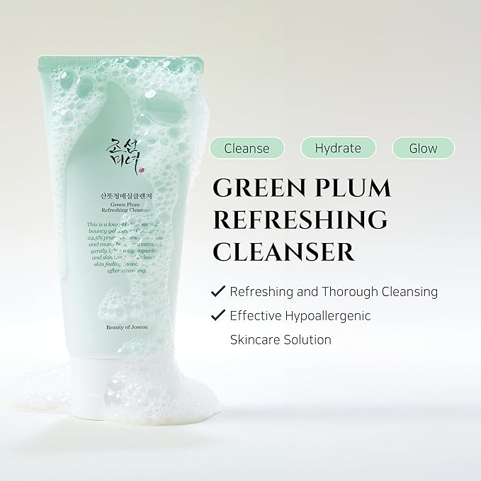 Beauty of Joseon Green Plum Refreshing Cleanser Gel Type Deep Pore Cleansing, Acne Face Wash, Blackhead Remover for All Skin Types, Korean Skincare 100ml, 3.38 fl.oz
