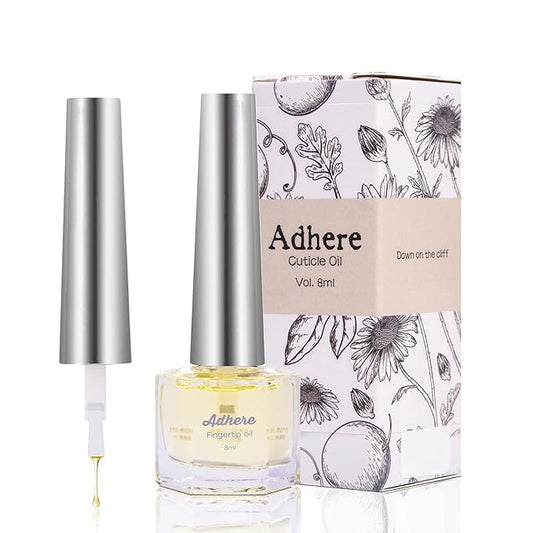 ADHERE Cuticle Oil for Nails Professional Nail Oil 8ML, Jojoba Nail Cuticle Oil Contains Vitamins with Soft Brush, for Nourishing, Hydrating, Dry Rough Nail Care Repair Essential Nail Care