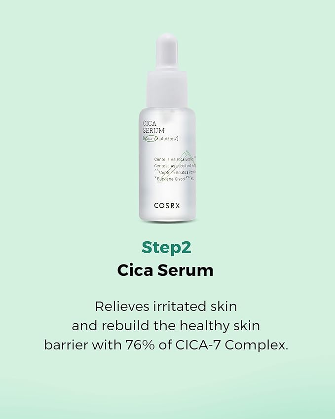 COSRX CICA Relief Kit, Toner, Serum, Cream with Centella Asiatica, Sensitive Skin, Soothing, Moisturizing, Travel Size Set, Gift Set, Korean Skin Care, Not Tested on Animals, Paraben Free