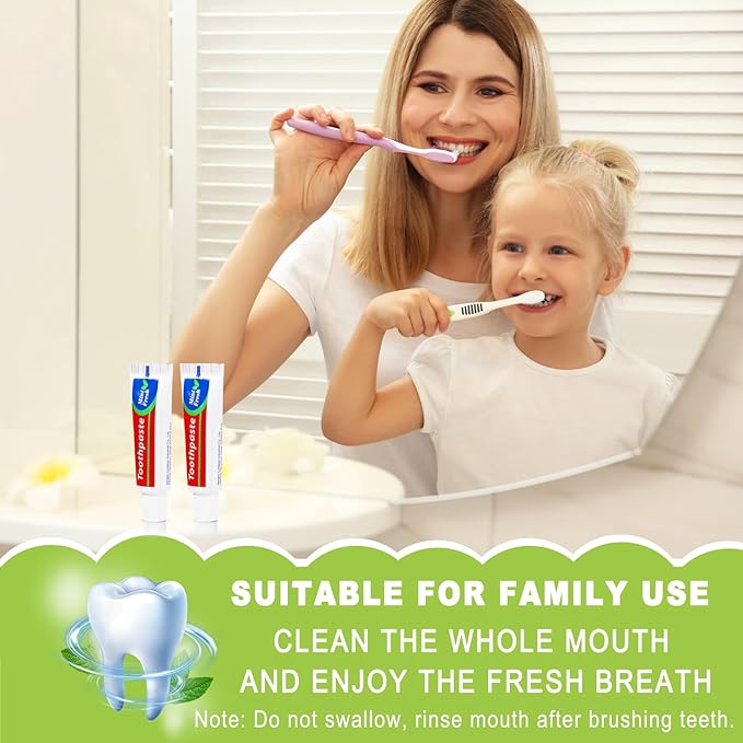 200 Tubes Bulk Travel Size Toothpaste, Miniature 0.88 oz (25 g) Small 1.3x3.93 Inches Peppermint Mini Disposable for Hotel, Guests, Homeless, Charity