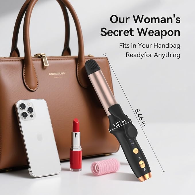 Cordless Curling Iron Hair Curler: Mini USB Rechargeable 4000 mAh 3 Temp Setting Travel Portable Hair Curler with 200 Million Negative Ion Cordless Curling Iron