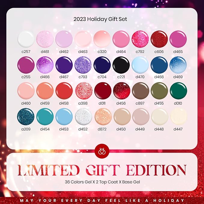 Beetles Halloween Gel Polish Set 39Pcs Red Burgundy Blue Green Nude Pink Purple Gel Nail Polish with Base Matte Glossy Top Coat for Manicure Lovers DIY at Home Gift for Women Enchanted Jewelry