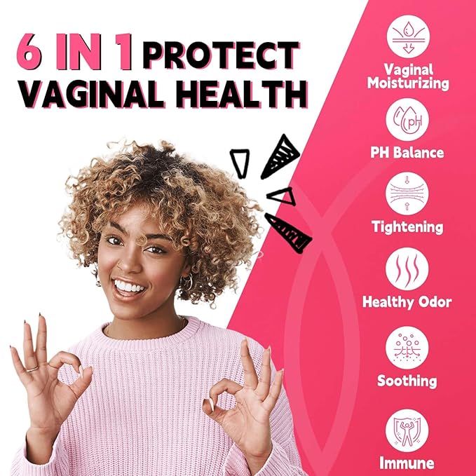 6 in 1 Feminine Moisturizer with 37.5mg Hyaluronic Acid - Support Feminine Moisturizing, Soothing, Health Odor, Tightening, PH Balance, Immune | Niacinamide + Probiotics + Propolis + Centella Asiatica