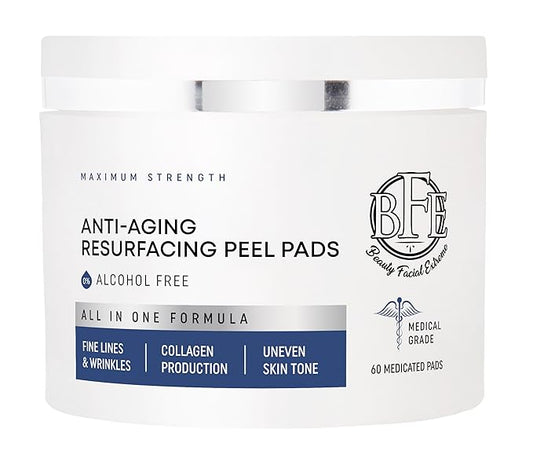 Anti-Aging Resurfacing Peel Pads - Contains Lactic, Salicylic, & Glycolic Acid. Reduces fine Lines, Wrinkles, Dark Spots, Freckles & Uneven Skin Tone. Restore Skin for Smoother & Radiant Complexion.