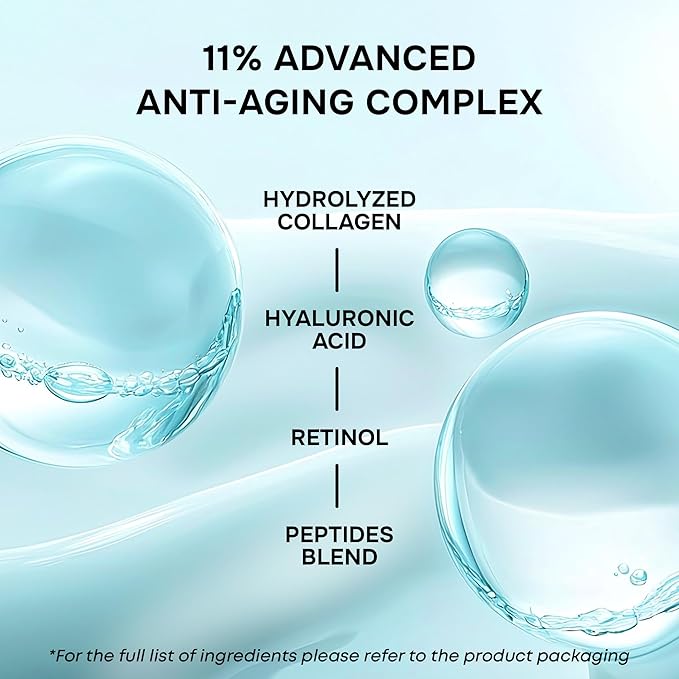 SimplyVital Collagen, Peptide & Retinol Moisturizer for Face, Neck & Décolleté – Lightweight Hydration for Daily Care – Made in USA – Hyaluronic Acid Cream – 1 fl.oz