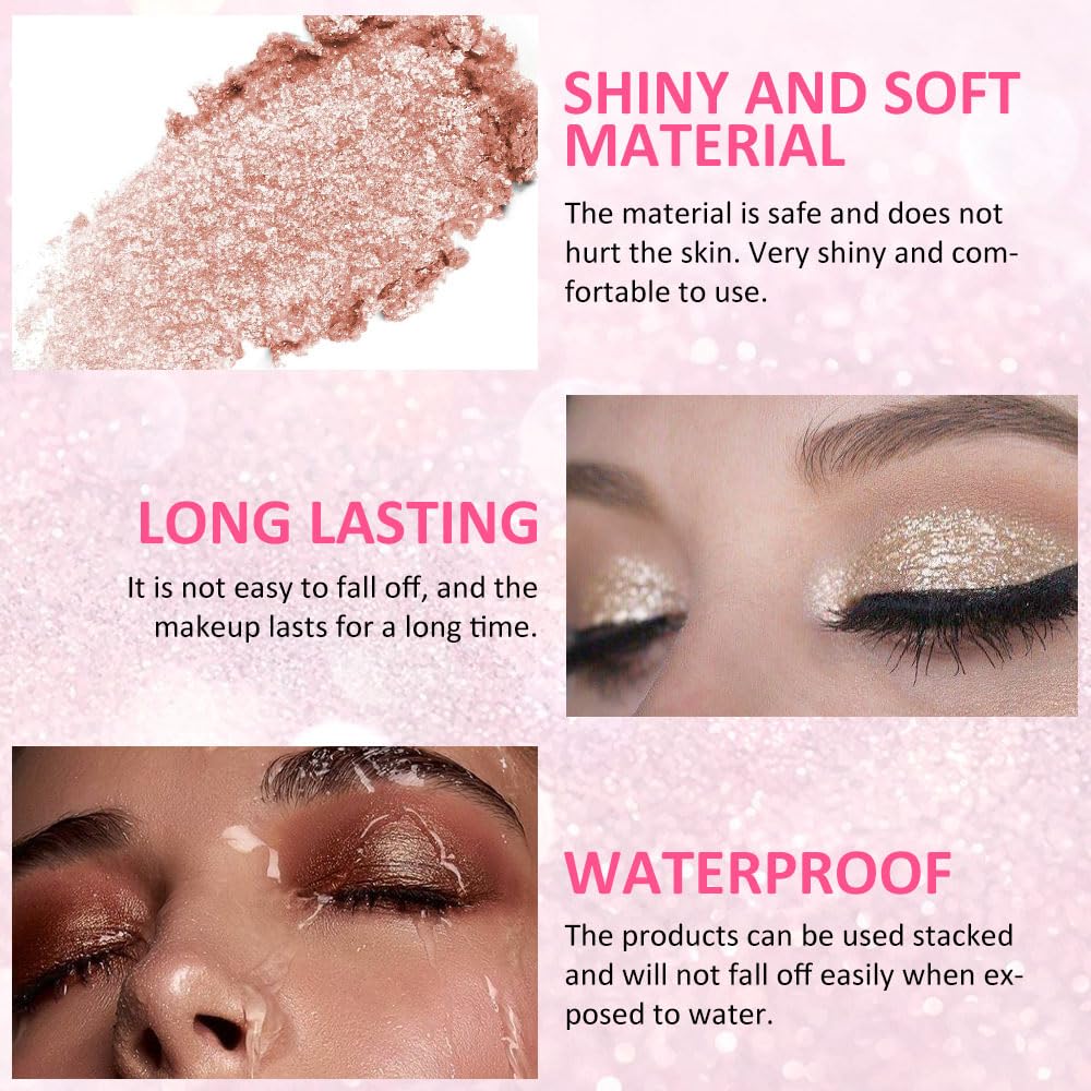 4 Colors Highlight Pink-Purple Eyeshadow Palette, SHANY Cosmetics Shimmer Palette, Cruelty-Free and Vegan Formula, Glitter Eyeshadow for Professional Makeup