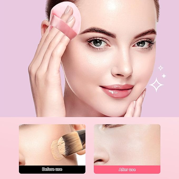 24 Pieces Powder Puff, Triangle Makeup Puff Cotton Powder Face Washable Body Powder Puff for Loose Powder Body Cosmetic Foundation Sponge Makeup Tool (12DP12LP)