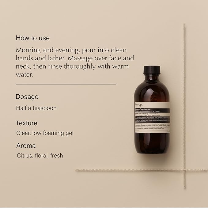 Aesop Amazing Face Cleanser | Non Drying, Concentrated Low Foaming Daily Cleanser | Cleanse Skin of Oil and Grime Without Disturbing Natural Balance | 6.7 oz / 200 mL