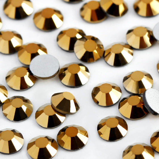 5000 PCS SS6 Flatback Rhinestones,12-Facet Diamond-Cut Glass Gems for Nail Art,Clothing,DIY Crafts,Glue-On Decoration Stones with Silver Backing,Aurum