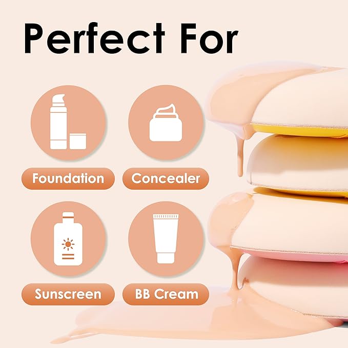 5Pcs Brown Makeup Sponge For Foundation Concealer And Powder, Latex Free Blender Sponge For Natural And Easy Makeup Soft Long-lasting And Beginner-friendly, Medium