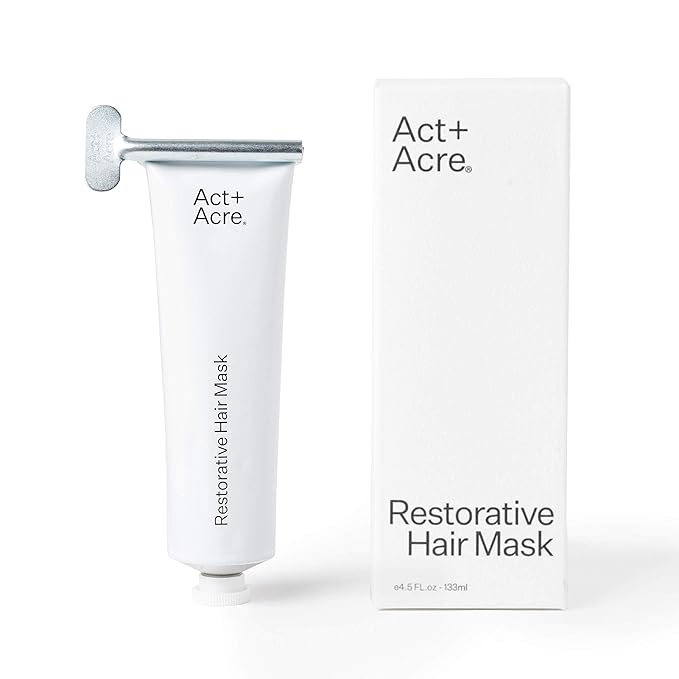 Act+Acre Restorative Conditioning Hair Mask - Cold Processed Hair Treatment for Hydrating Dry and Damaged Hair - Moisturizing Silicone Free Hair Masks (4 Fluid Ounces)