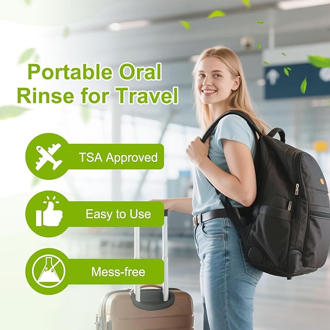 100 Pc Travel Size Mouthwash, 1.2oz/35ml Mini Mouthwash, Alcohol-Free, Portable Oral Rinse for Travel, Hotels, On-The-Go (Mint)