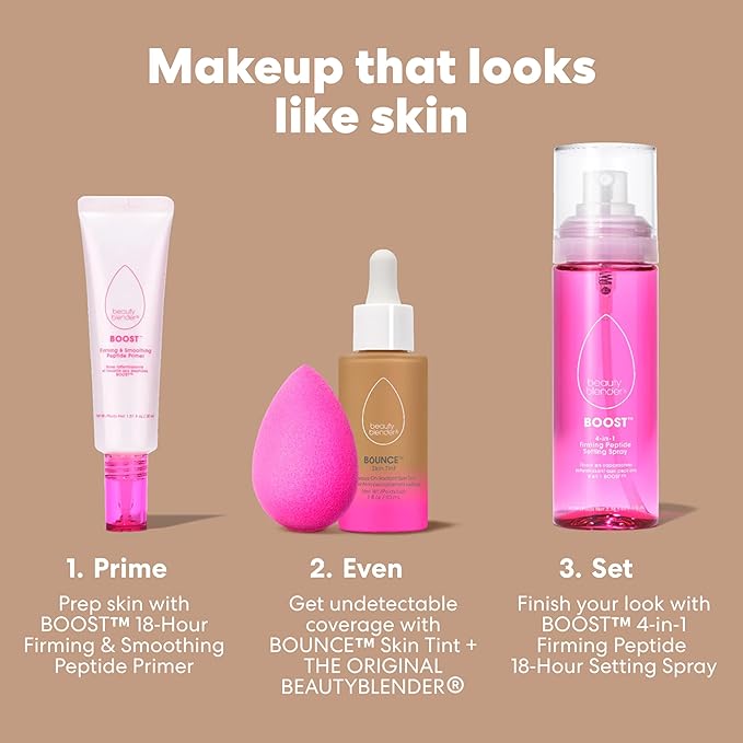 Beautyblender 12-Hour Always on Radiant Skin Tint, Breathable Serum Foundation Stays Put for All Day Long Wear, Infused with Hyaluronic Acid & Niacinamide, Deep 1