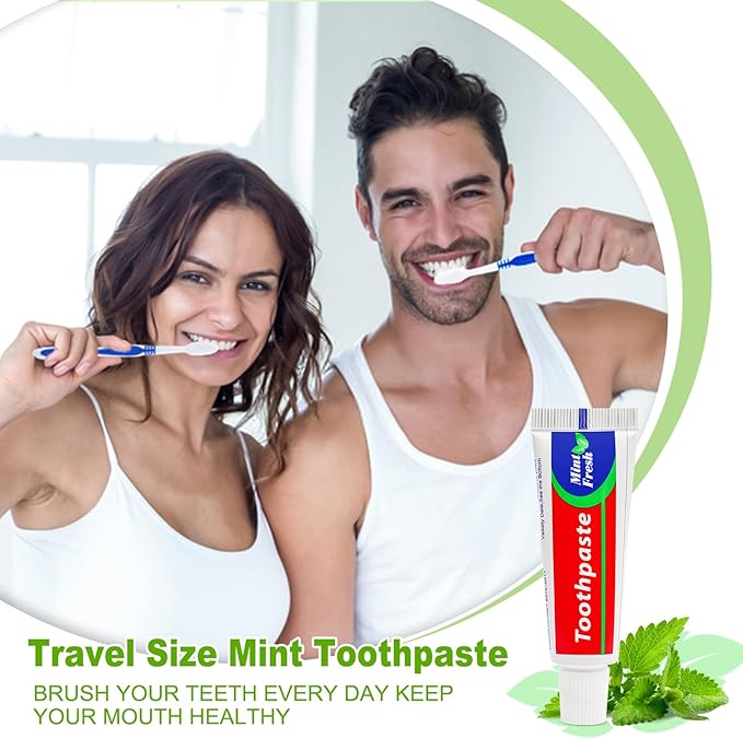30pcs Travel Size Toothpaste Bulk, 0.88oz/25g Mint Mini Disposable Toothpaste for Hotel, Guests, Homeless, Charity