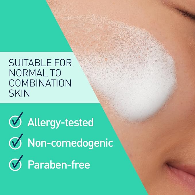 CeraVe Balancing Air Foam Face Wash, Foaming Facial Cleanser For Combination Skin, 8HR Oil Control + 24HR Hydration, Fragrance-Free & Non-Comedogenic, With Glycolysine™ & 3 Essential Ceramides, 8oz