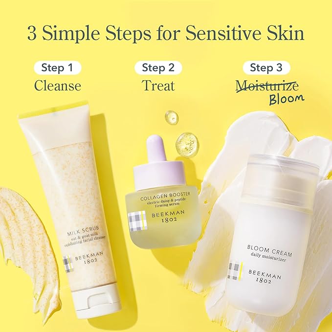 Beekman 1802 Bloom Cream Goat Milk Face Moisturizer, 100 mL - Lightweight, Gentle, Deeply Hydrating & Nourishes Skin Barrier - All Skin Types - Cruelty Free