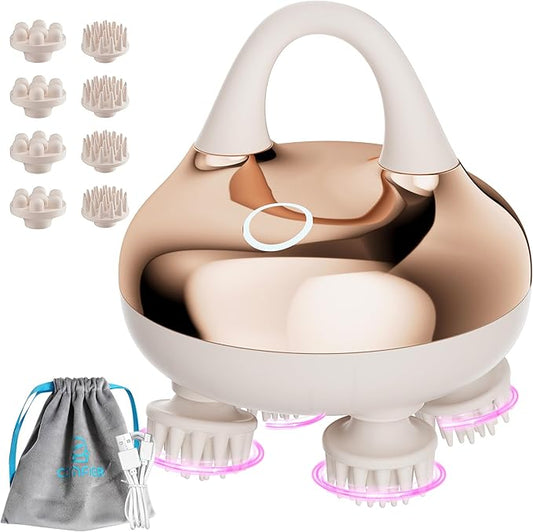 COMFIER Cordless Scalp Massager Hair Growth with 3 kneading Modes, Gifts,Waterproof Head Massage with 8 Claws for Deep Cleansing,Head Scratcher,Body Massager for Stress Relief,Cat Massage