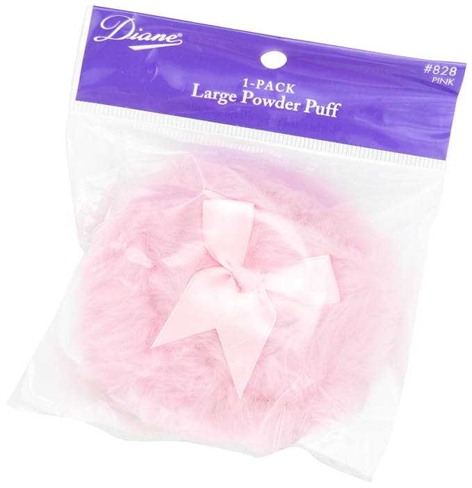 Diane Pink Powder Puff for Makeup Application, Soft, Skin-Friendly Puffs for Pressed Powders, Setting Powders, Body Powders, and Compacts
