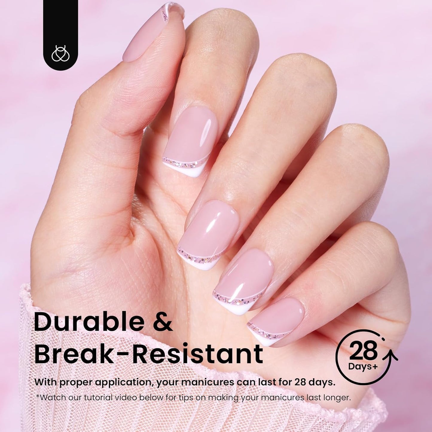 Beetles Short Square Nail Tips: 576PCS 12 Sizes XS Short Square Half Matte Clear False Acrylic Press on Nails Tips Pre-shape Full Cover Nail Tips Nail Extension DIY