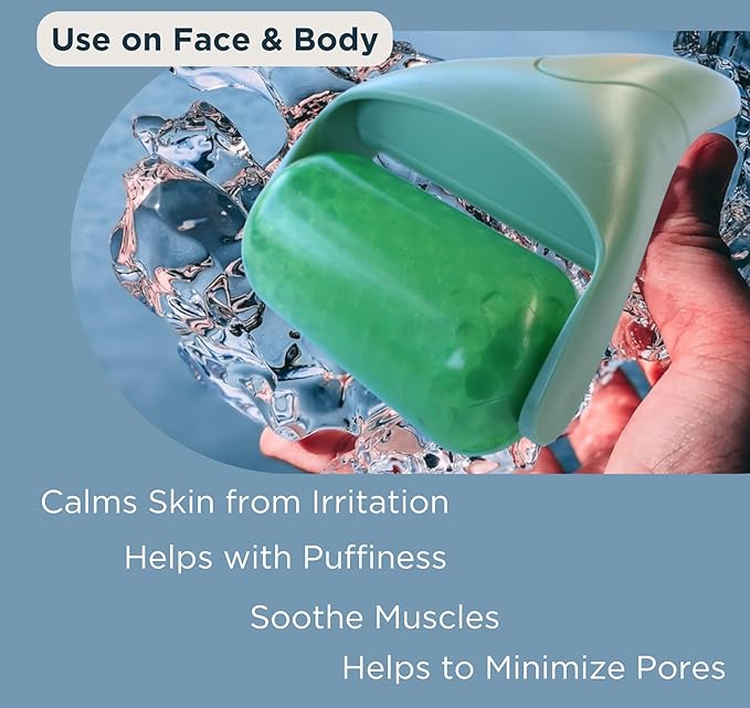 Ancloy Ice Roller for Face, Eyes, and Body, Reduce Puffiness, Pain Relief, Massage Roller for Muscle Tension, Facial and Body Skin Care Tool., for Women, Men, Kids, Gift (Pink)