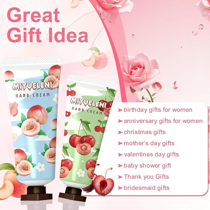 10 Pack Hand Cream Gift Set, Natural Plant Scents, Moisturizing Hand Lotion Gift Set, Gifts for Women, Birthday, Mother's Day, Valentine's Day, Christmas, Thank You Gifts Travel Size