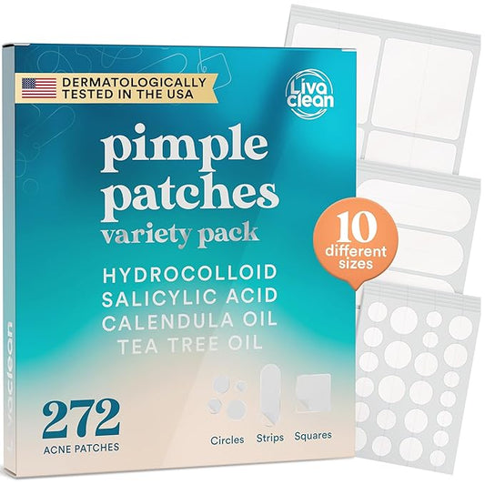 272 CT Large Pimple Patches for Face - Variety Pack Zit Patches w/ Salicylic Acid, Tea Tree, Calendula Oil - Pimple Patches Large Acne Patches for Face and Body - Dark Spot Patches
