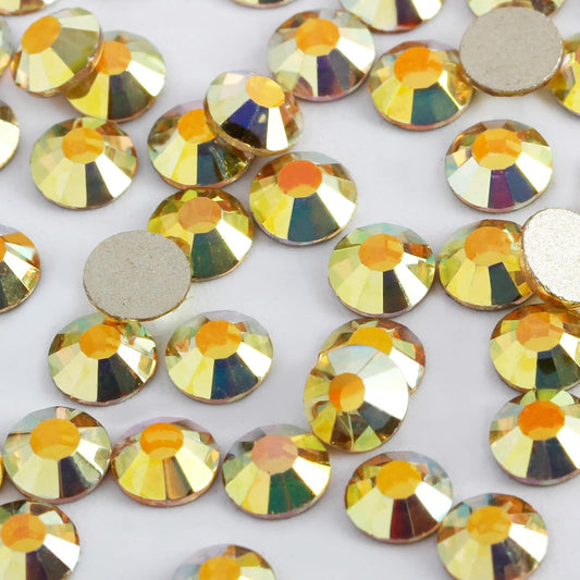 3000 PCS SS10 Flatback Rhinestones,12-Facet Diamond-Cut Glass Gems for Nail Art,Clothing,DIY Crafts,Glue-On Decoration Stones with Silver Backing,Metal Sunlight