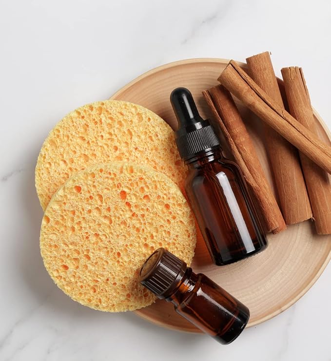 50-Count Compressed Facial Sponges for Daily Cleansing and Gentle Exfoliating, 100% Natural Cellulose Spa Sponge Perfect for Removing Dead Skin, Dirt and Makeup