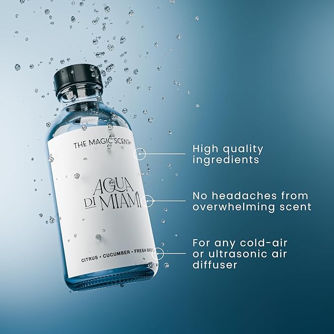 Aqua di Miami Diffuser Oil - Hotel & Home Luxury Scents - Diffuser Oil Scents for Home Designed for Use in All Diffusers - 8.5 fl oz, 250 mL
