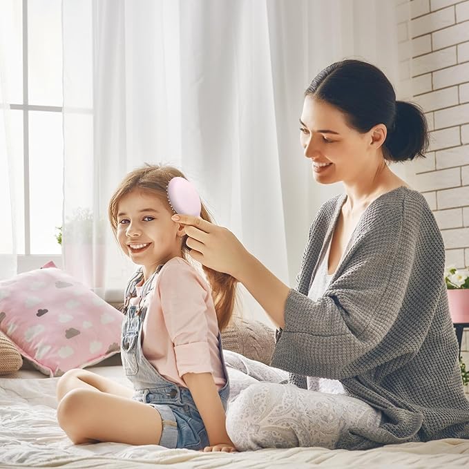 24 Pieces Mini Wet Hair Brush, Travel Detangling Brush, for Most Hair Types, with Ease Knots Without Tears or Breakage, Bulk Gifts for Women Multicolor