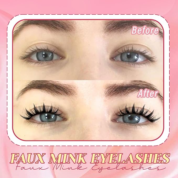 Ahrikiss Lashes Spiky Manga Lashes Anime False Eyelashes 8 Pairs Faux Mink Lashes Kit with Lash Glue and Lash Tweezers Cosplay Thick Fake Eyelashes Soft Strip Lashes Natural Look (Dolls)