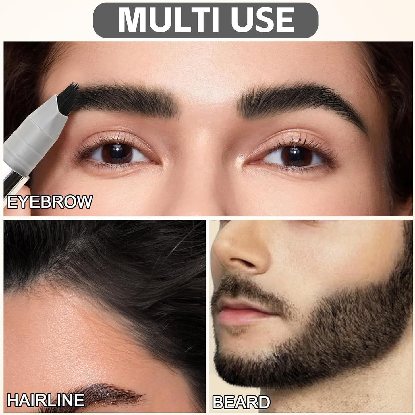 Boobeen 2pcs Brow Fection Eyebrow Pen，Liquid Microblading Eyebrow Pencils for Women，Angled Brush Waterproof Brow Pen for Hair-Like Strokes，Last All-Day，Beginner Friendly