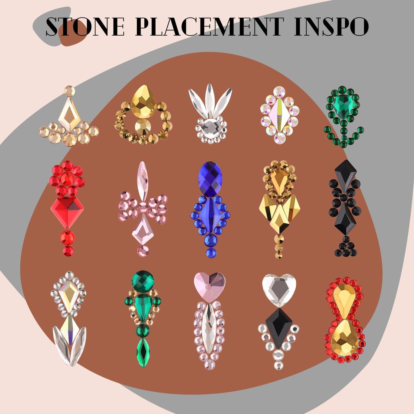 2750Pcs Pink Glass Nail Rhinestones 240Pcs Multi Shapes Flatback Nail Gems + 2510Pcs 1.5-4mm Round Crystal, Manicure Nail Charms Diamond Gemstones for Acrylic Nails Decoration