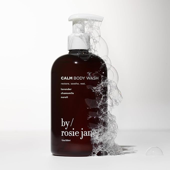 By Rosie Jane Calm Body Wash - Creamy, Hydrating Body Wash Made with Lavender, Chamomile & Neroli - Supports Skin Elasticity & Builds Collagen - Vegan & Non-Toxic (350ml)