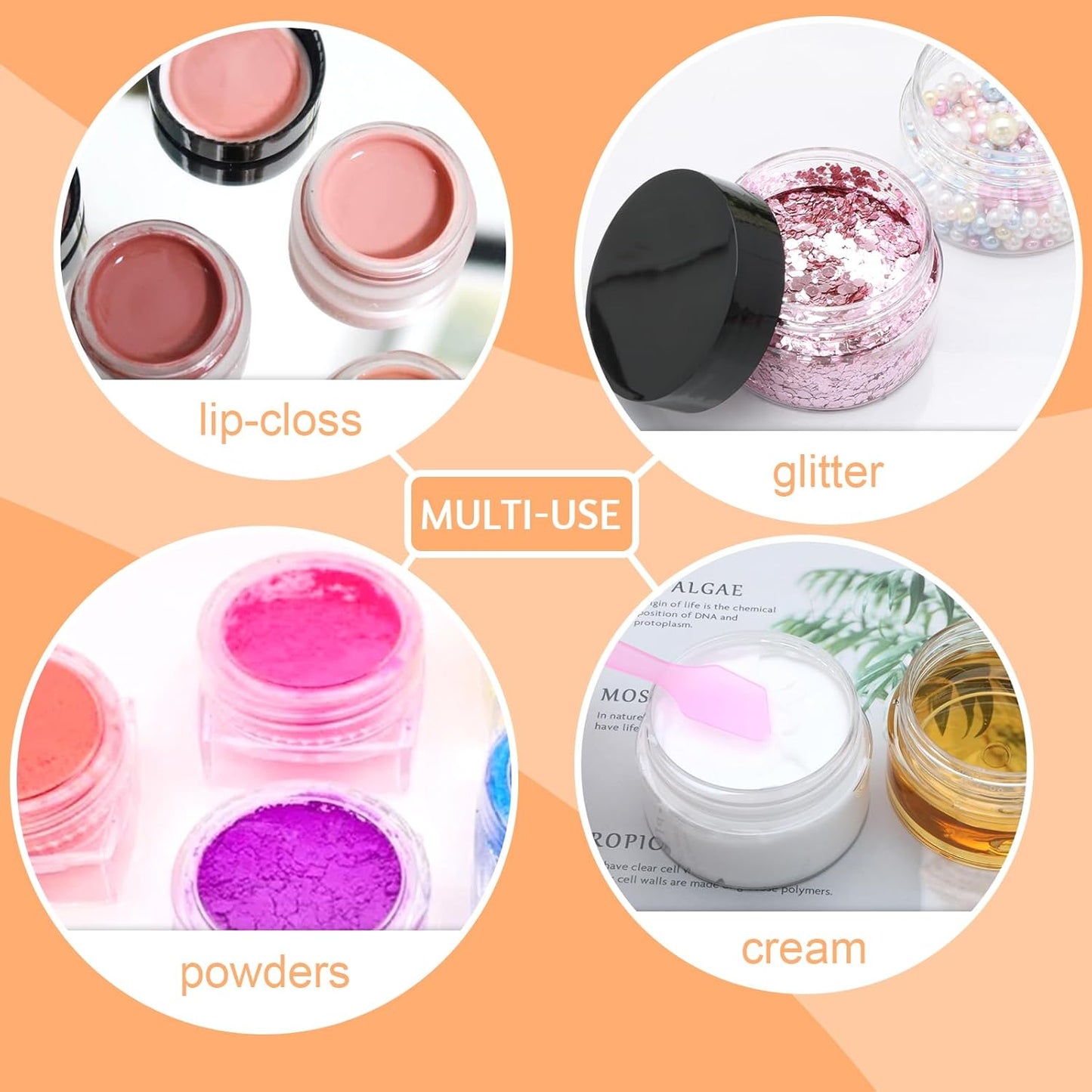 20 Pack 1oz Plastic Containers with Lids, Jars with Lids, Great for storing,lip balms, creams, ointments, cosmetics, samples