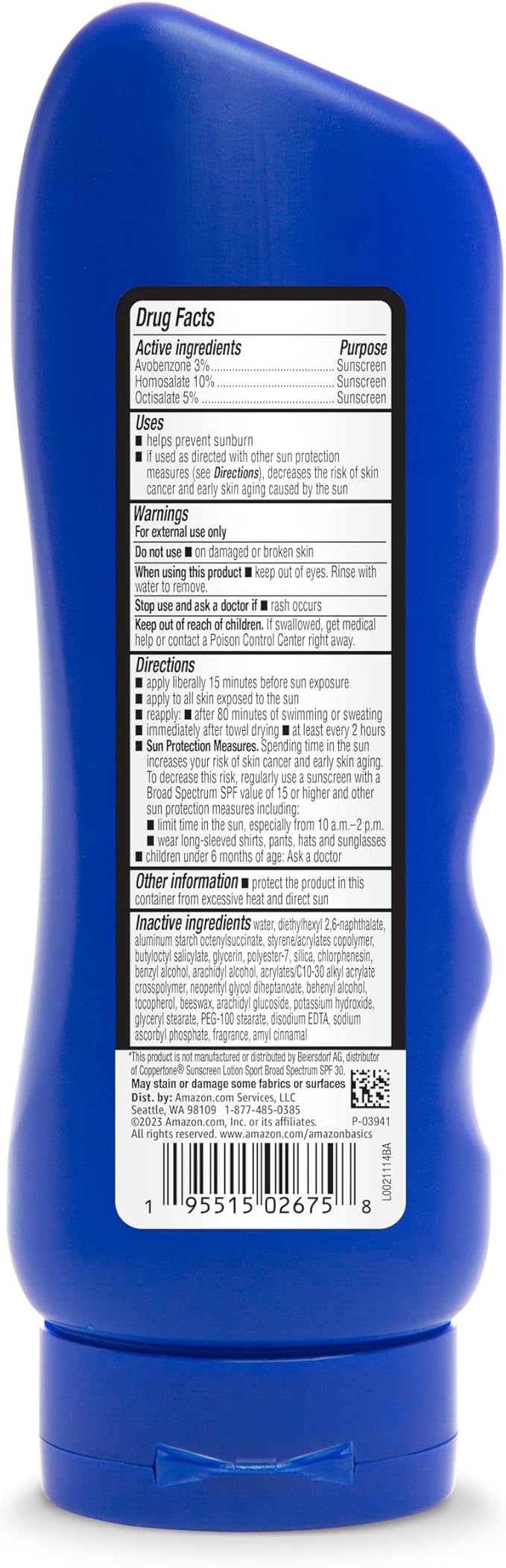Amazon Brand - Solimo Sport Sunscreen Lotion, SPF 30, Reef Friendly (Octinoxate & Oxybenzone Free), Broad Spectrum UVA/UVB Protection, 8 fl oz (Pack of 2)