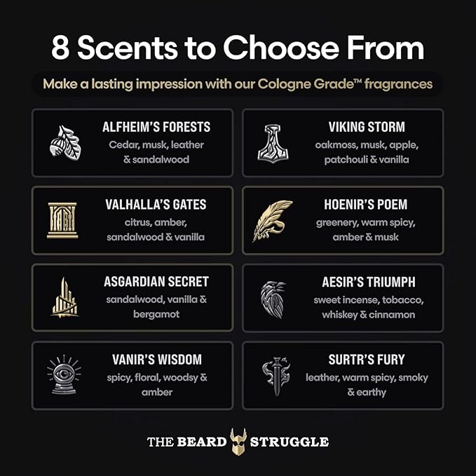 The Beard Struggle Men's Body Wash Alfheim's Forests - Silver Collection - Skin Cleaning Agent - Natural Body Wash - Shower Gel Liquid Soap - 240 mL / 8 US. fl. oz.