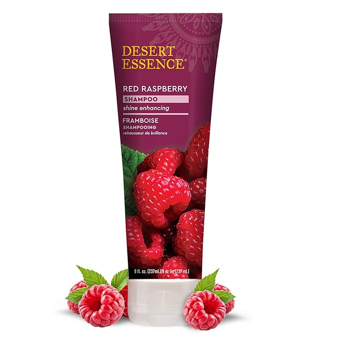Desert Essence Red Raspberry Shampoo - 8 Fl Ounce - Gloss & Shine Enhancing - Strengthens Hair - Removes Everyday Pollutants - Vitamin A & C - Calcium - Magnesium