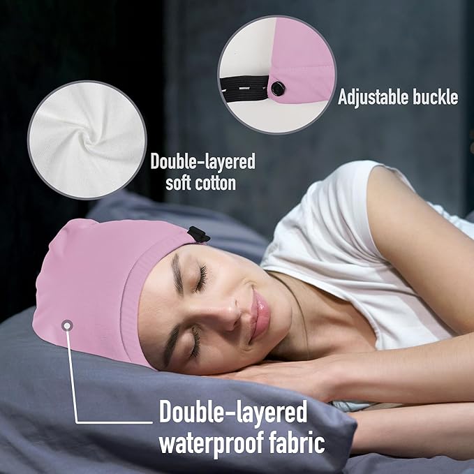 Castor Oil Pack Wrap for Head, Reusable Castor Wrap Organic Cotton for Women Sleeping,Castor Oil Pack Kit for Thinning, Balding, Dry and Damaged Hair