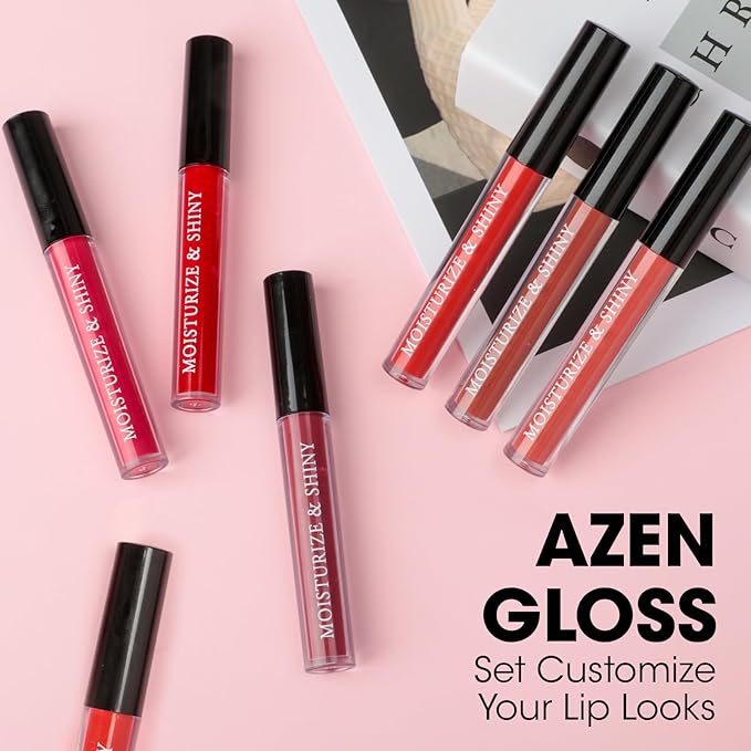 AZEN 50 Pack Lip Gloss Bulk Set, Shimmery Lip Gloss for Women and Girls With Rich Varied Colors
