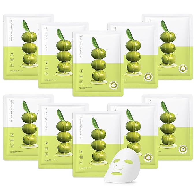 10 Pack Variety Facial Sheet Masks Skin Care Set, Hydrating Bulk Sheet Face Masks Skincare Gifts Set for Women Men, Long Lasting Moisturizing Face Mask Skincare for All Skin Type（B1)