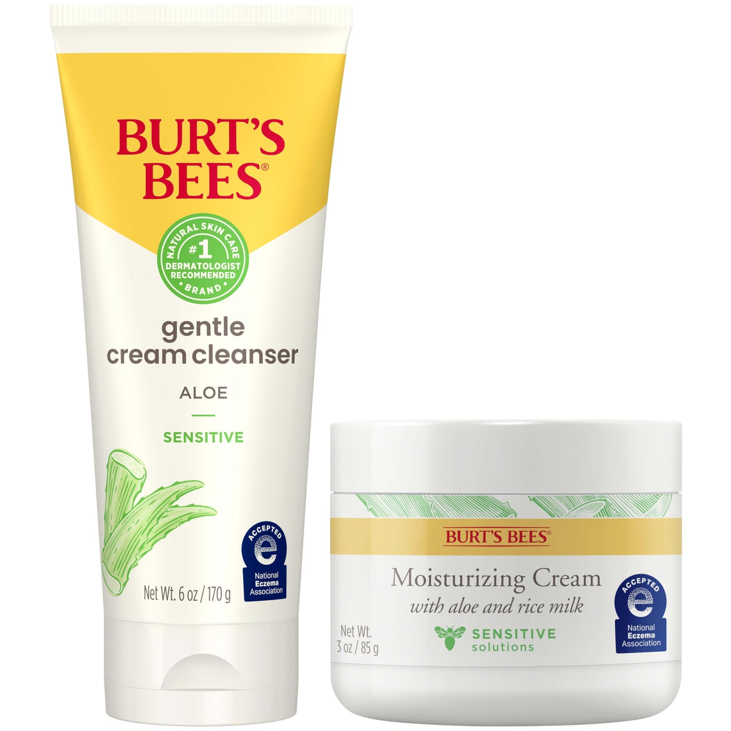 Burt's Bees Back To School Dorm Essentials, Calming Night Cream, With Aloe and Rice Milk, Face Moisturizer For Sensitive Skin, 98.8 Percent Natural Origin, 1.8 oz. Tub