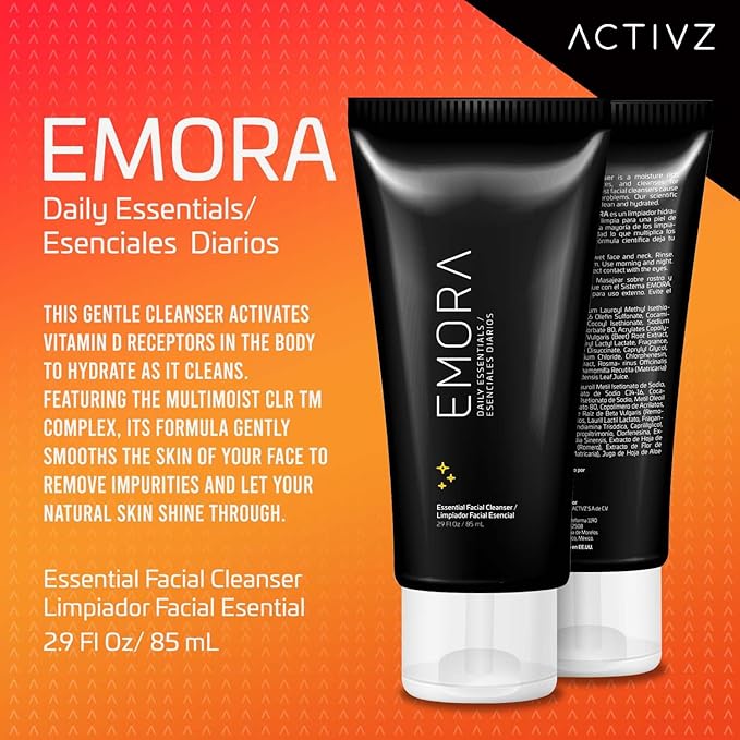 ACTIVZ Emora Essential Facial Cleanser - Gentle Hydration with MultiMoist CLR Complex, Aloe, Matricaria, and Rosemary Extracts - 85ml