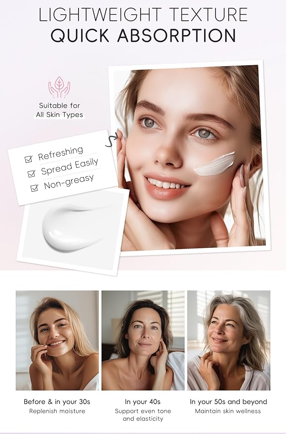 Day & Night Face Cream - JAPAN SAKURA Women Skincare Cream Moisturizer, Long-Lasting Hydration Glowing Skin (50ml)