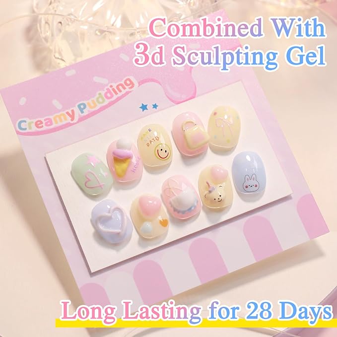 Double Rhythm 6 Pcs 15 ML Gel Polish Set Same Color Same Bottle Soak Off Gel Polish Kit Nail Art Manicure Salon DIY at Home for Women (Jelly Blue Purple Nude Pink-T6-40)